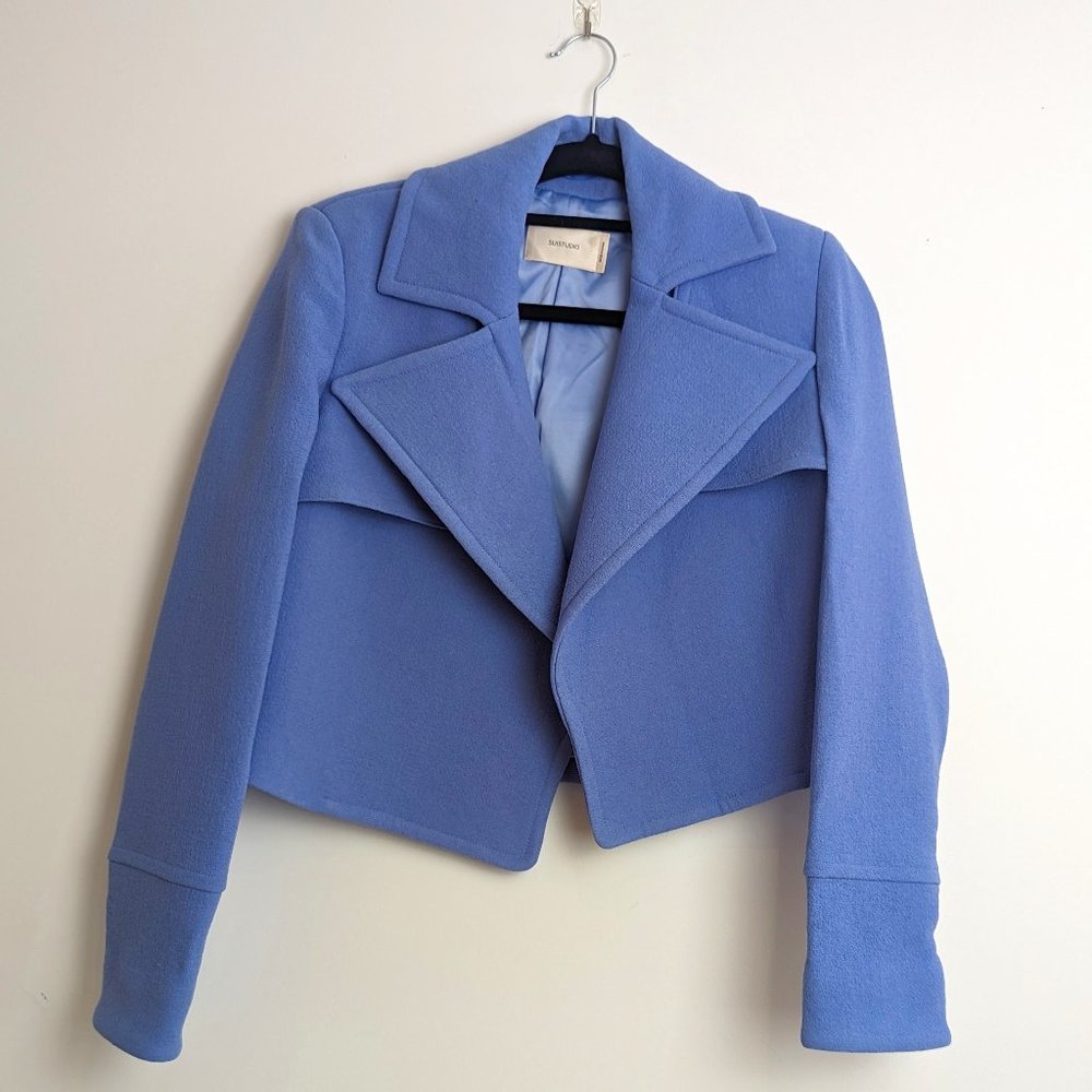 Suistudio Cropped Benji Blazer jacket - Never Worn - Size 8 preppy lavender blie